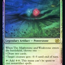 MTG FOIL The Mightstone and Weakstone (Bottom) – The Brothers' War Card # 238