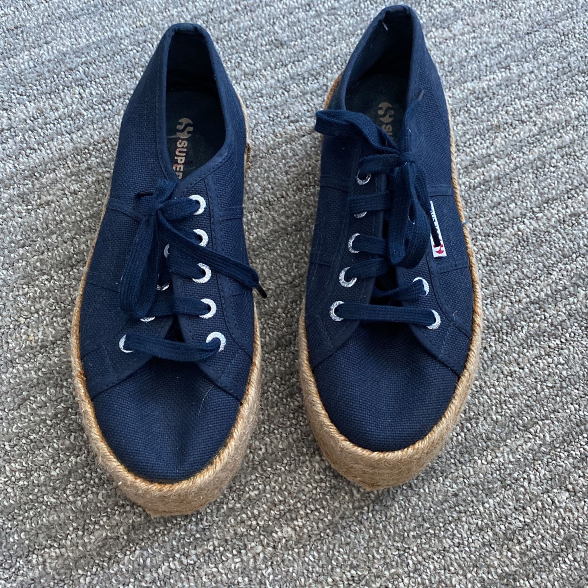 Size 38 Navy Platform Supergas