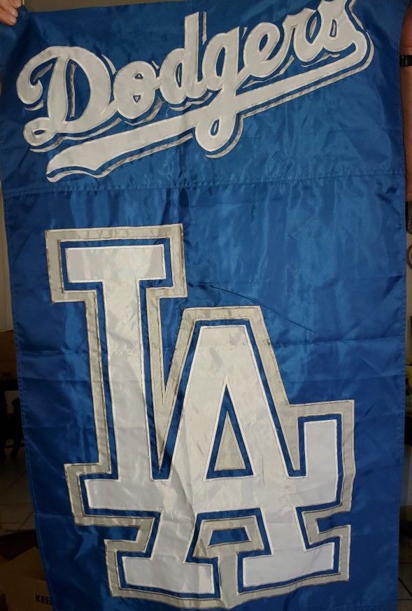 Dodgers Flag And Stuffed Plush
