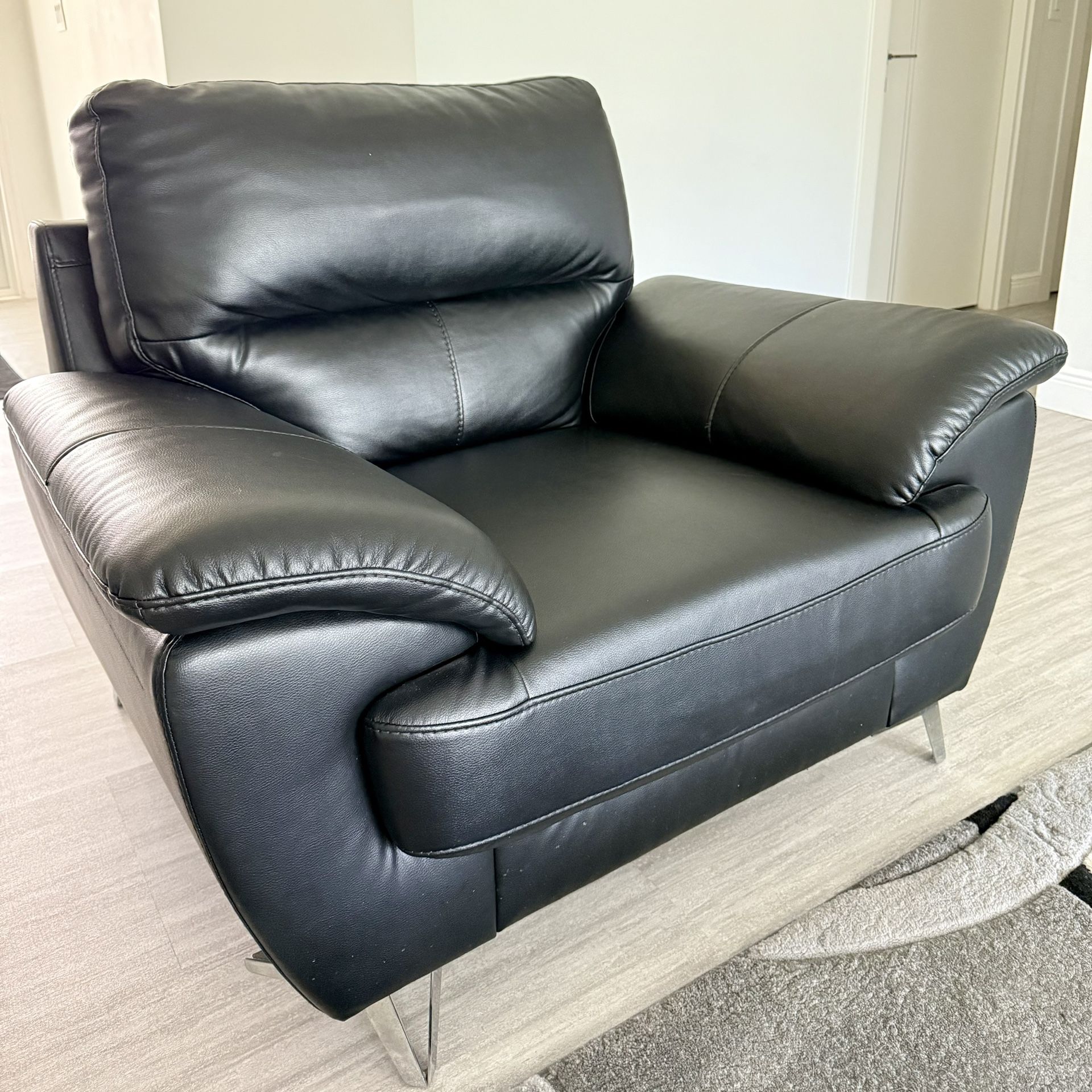 Black Leatherette Sofa