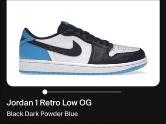 Air Jordan 1 Retro Low OG Black Dark Powder Blue