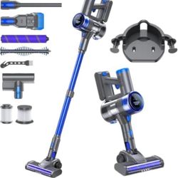 Cordless Vacuum Cleaner, 8-in-1 Strong Power Suction Stick Vacuum Cleaners with 2200 mAh Detachable Battery