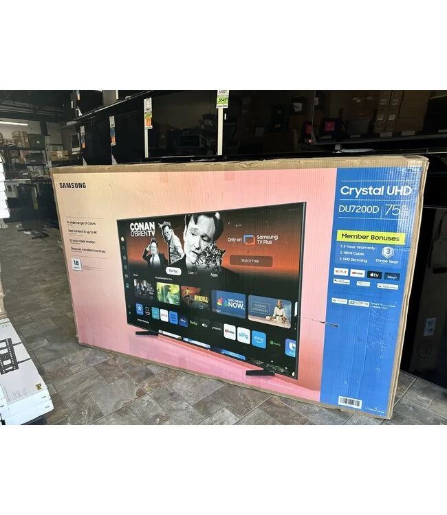 HUGE TV SHIPMENT IN 75" SAMSUNG 4K LED HDR SMART UN75DU7200DXZA