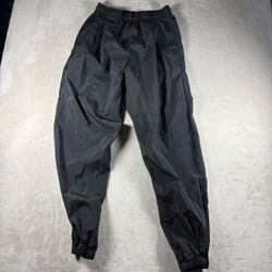 Vintage 90s Nike Track Pants Men’s M Black Joggers Ankle Zip Nylon USA Y2K #1088