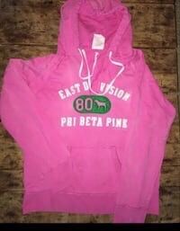 L women's size large Victoria secret pink hooded sweatshirt