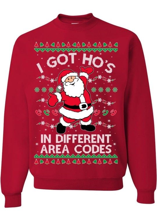 Wild Bobby Santa Claus Ugly Christmas Sweater Crewneck Sweatshirt Size XL