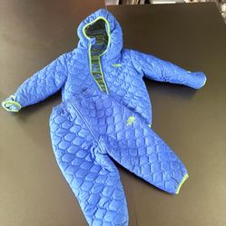The North Face quilted hooded snow suit set reversible hoodie camping size 18-24