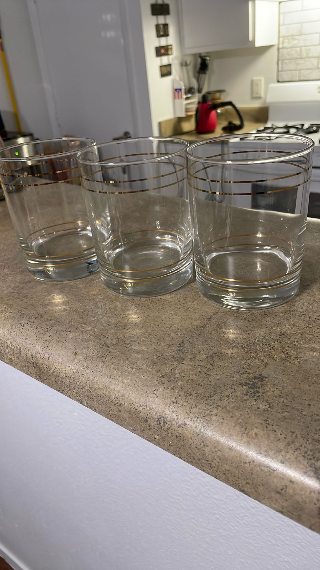 Set Of 3 Vintage Kraftware Glasses 