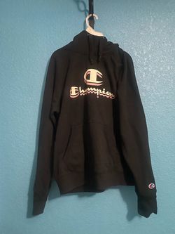 Champion Pullover Hoodie Black with Pink Logo