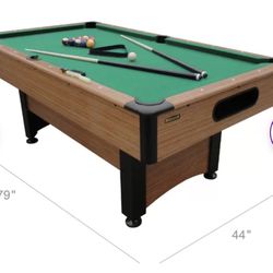 Pool Table with Table Tennis Top (7x4-ft) - Brown with Green Felt