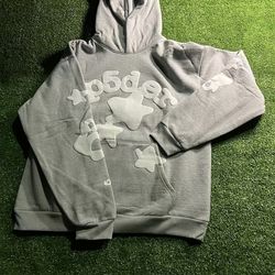 Spider Hoodie grey and white