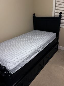 Twin Size Trundle Bed With Mattress (Both Purchased At Costco)