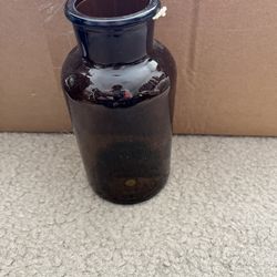 New Set of 8 amber glass brown medicine home decor wedding bottles 