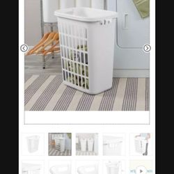 White Laundry Hamper Storage Basket Container Trunk Box Tote Utility Toy Clothes