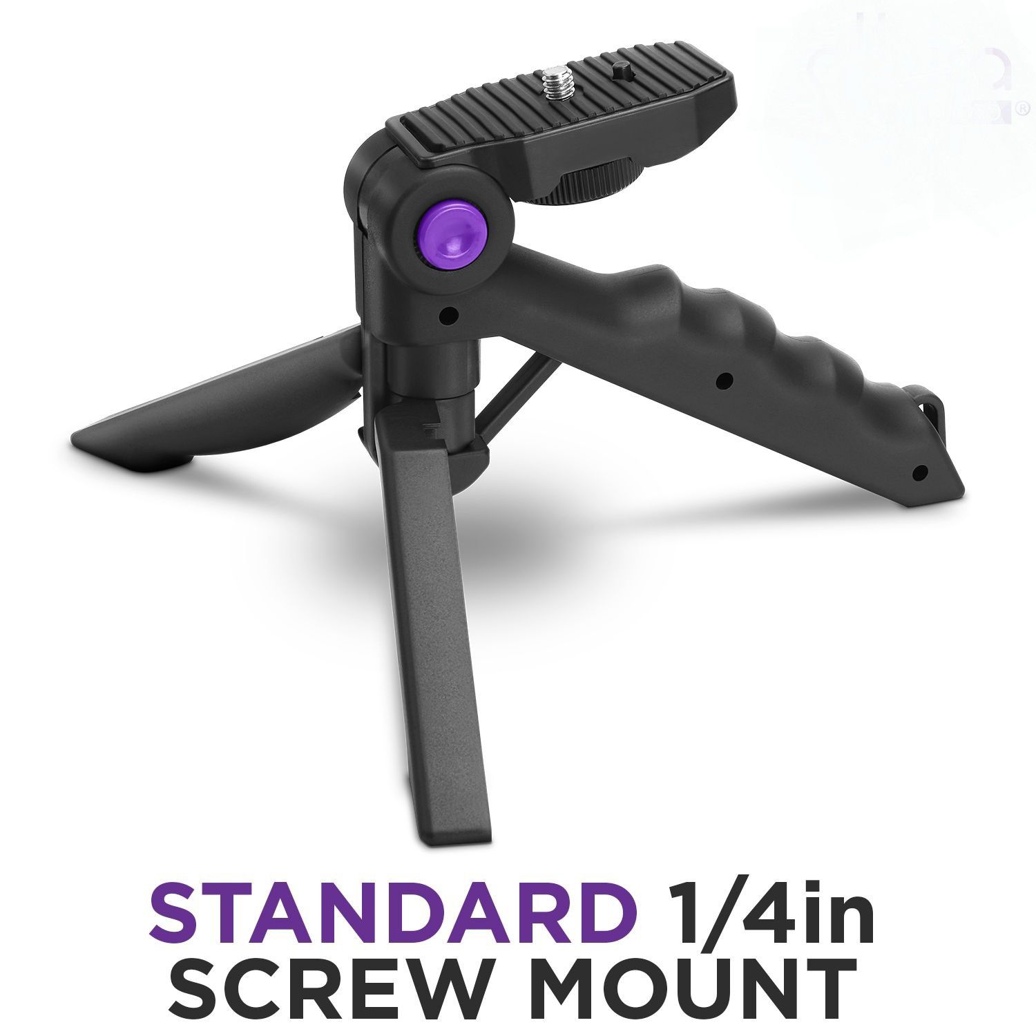 Mini Tripod Tabletop Stand w/ Soft Pistol Grip for DSLR, Smartphones, Audio Recorder and Video Cameras