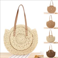 ☀️ Large Summer Beach Straw Tote Bag | Boho Vacation Shoulder Purse | Lightweight & Foldable