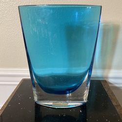 LSA International Mouth Blown Blue Vase  made in Poland