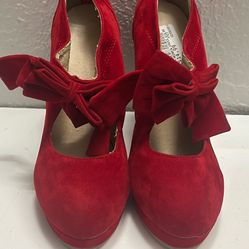 Red Bow High Heels 