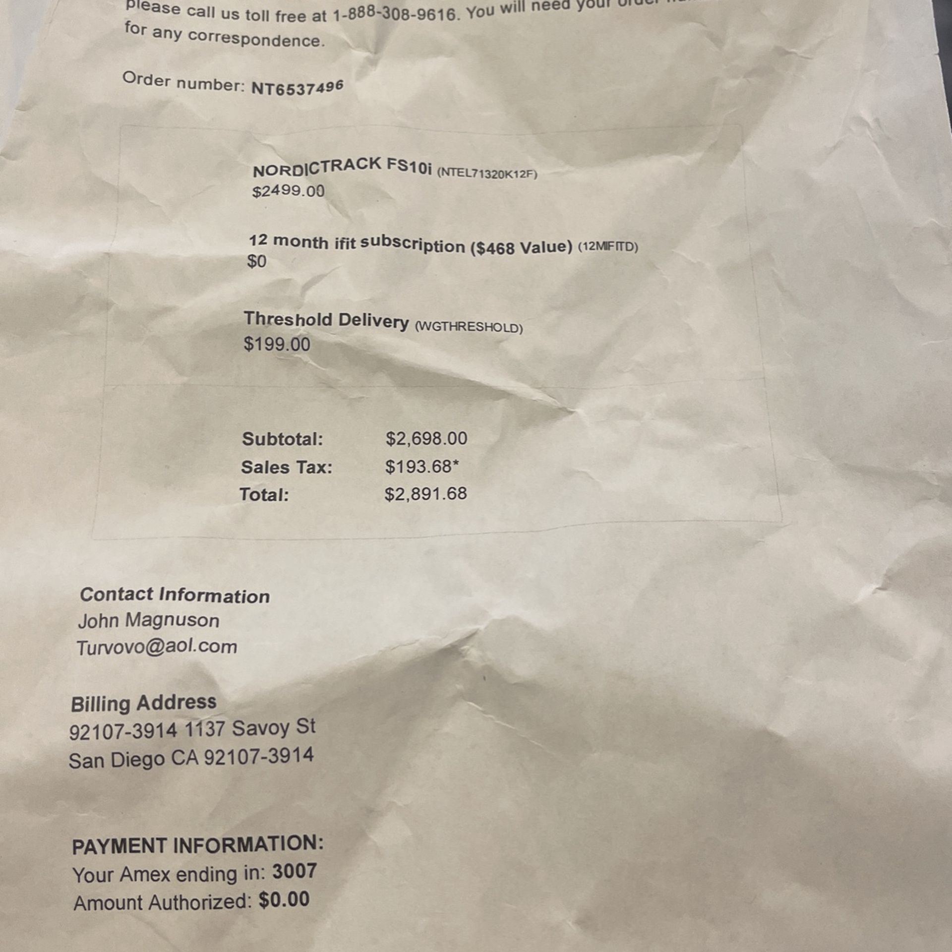 Elliptical NordicTrack FS10i FreeStrider for Sale in San Diego, CA