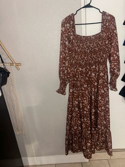 Brown floral dress