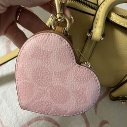Coach powder pink heart charm
