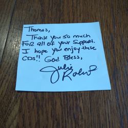 Authentic True Autograph By Julie Roberts The Country Singer