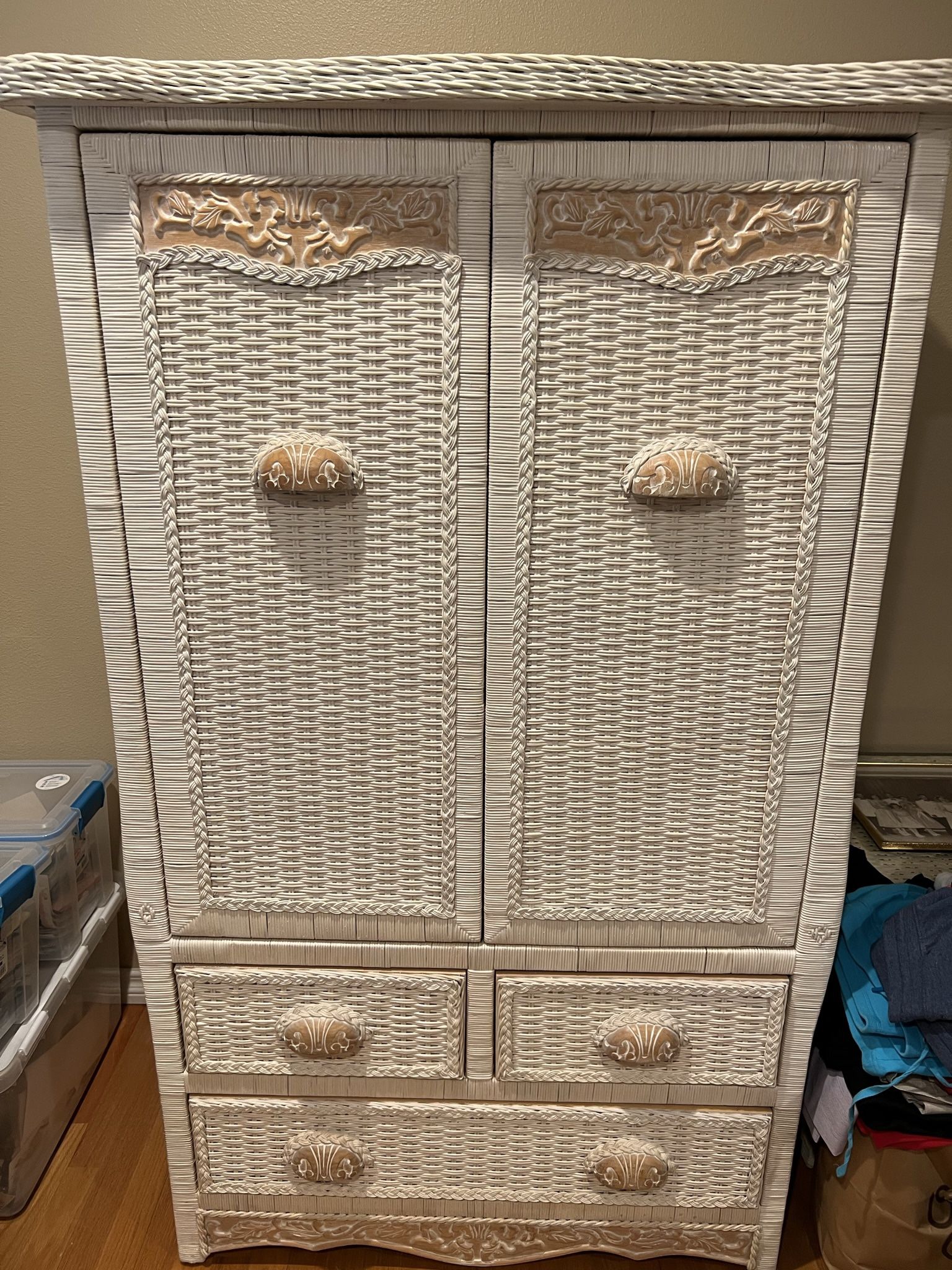 Pier 1 wicker armoire/wardrobe from The Jamaica Collection