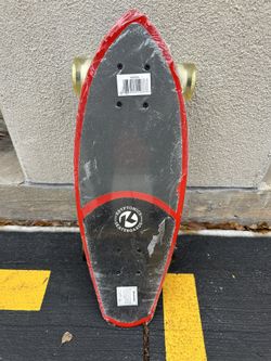 KRYPTONICS MINI FAT CRUISER CALIFORNIA SKATEBOARD 23", RED/BLK