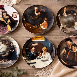 Set Of Six Norman Rockwell Plates