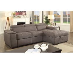 Sectional Sleeper Sofa with Chaise and Storage