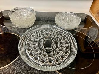 Vintage Glass Serving Plate, Bowls and Dishes