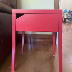 IKEA End Side Table (red Metal)