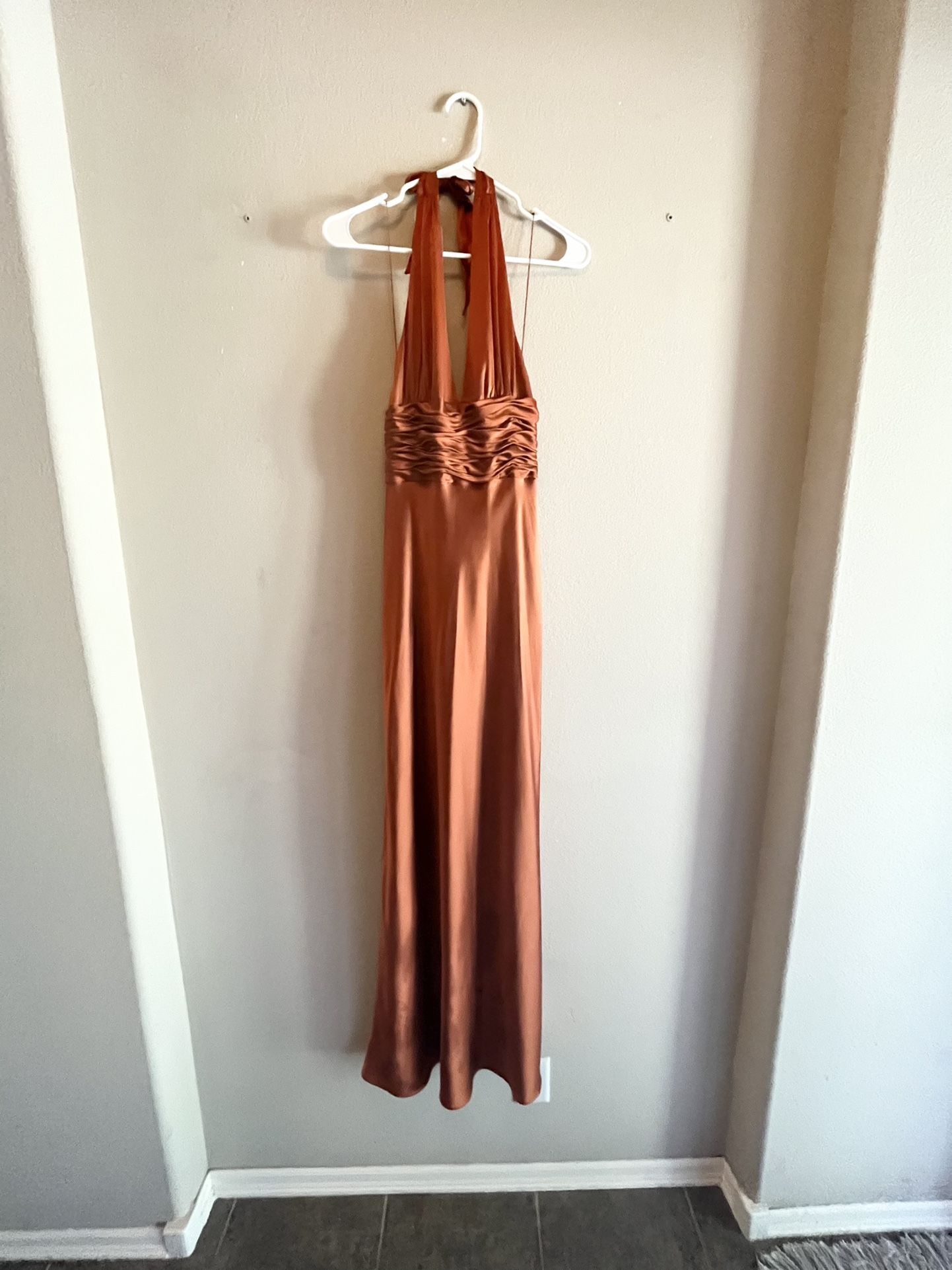 Terra Cotta Evening Gown Bridesmaid Dress