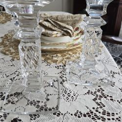 Set Of 2 Beautiful Waterford Crystal Candle Holders