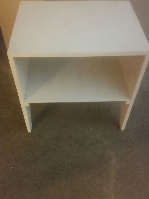 Small white storage shelf