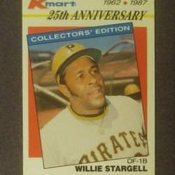 1987 Topps Kmart Willie Stargell Pittsburgh Pirates #22 25th Anniversary 1962 Collectors' Edition Baseball Card Vintage Collectible Sports MLB