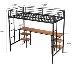 Full Size Bunk Bed With Desk 