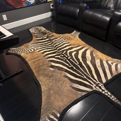 Genuine African Burchell's zebra skin rug