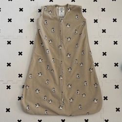 Halo sleepsack micro fleece Tan with penguin Design M 6-12 months tog 1.0