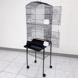 (NEW) $60 Bird Cage 60” Tall Standing Parrot Parakeet with Rolling Stand 18x14x60 Inches