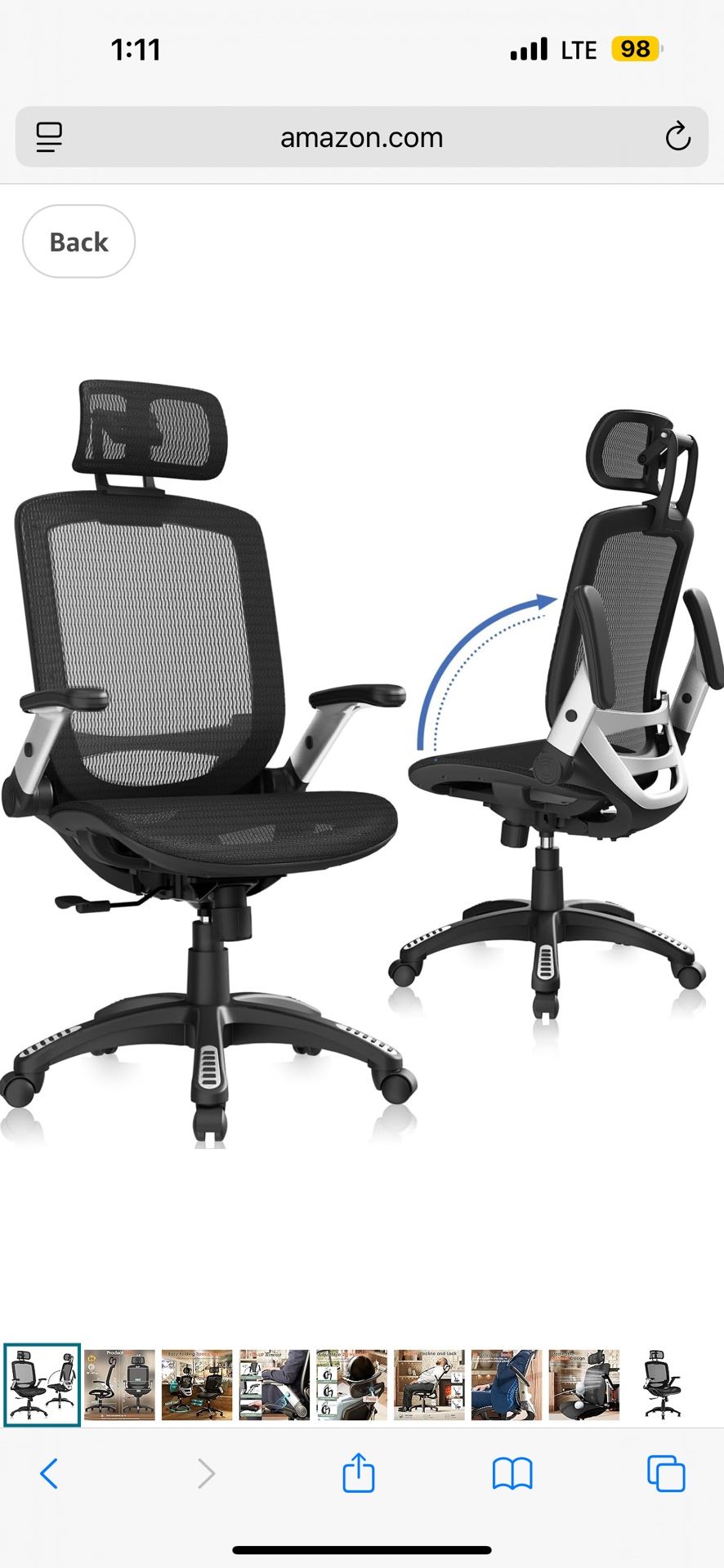 Brand New Ergonomic Office Chair, High Back Home Desk Chair with Headrest, Flip-Up Arms, 90-120° Tilt Lock and Wide Cushion, Big and Tall Mesh Chairs