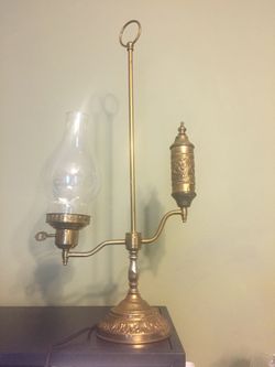 Antique student electric brass desk lamp!