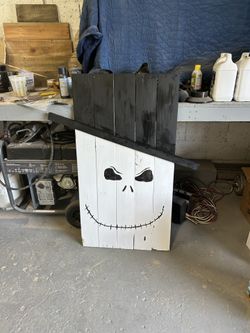 Handcrafted Wooden Jack Halloween Yard Decoration 48" Tall