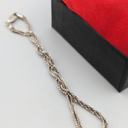 UNIQUE 925 Sterling Silver 9" Women's Men's Twisted Diamond Cut Link 3 mm Bracelet ANKLET