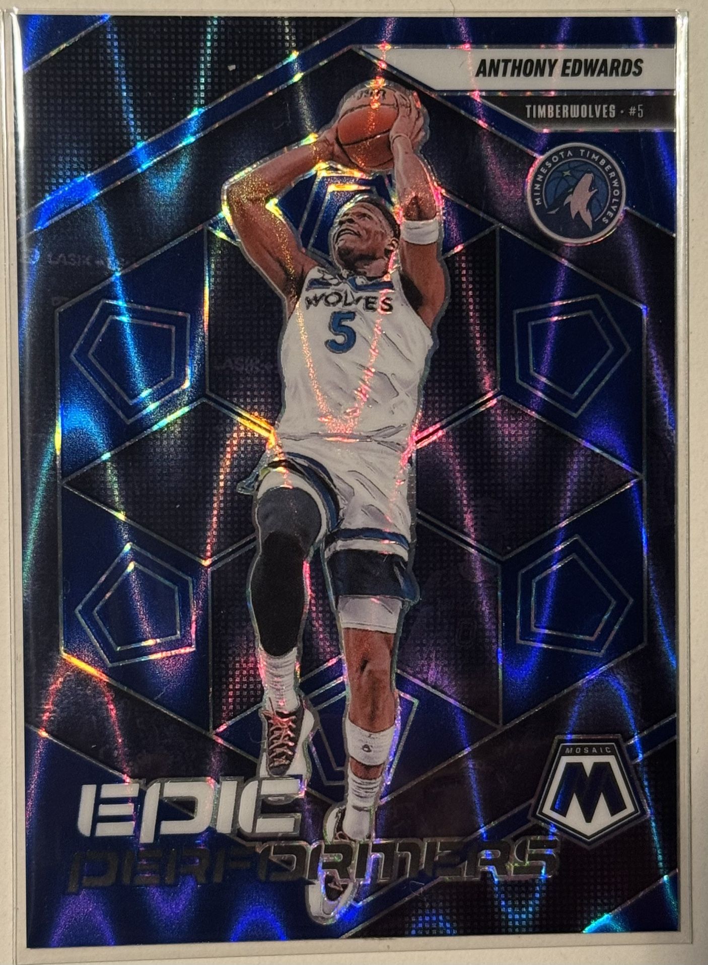 2024-25 Mosaic Blue Seismic Epic Performers Anthony Edwards /149