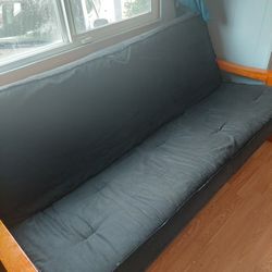 Futon, Large Thick Mattress And Sturdy Wooden Base