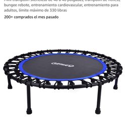 Mini silent trampoline from 40 to 48 inches, fitness trampoline, bungee rebound, cardiovascular training, adult training, maximum limit of 330 pounds