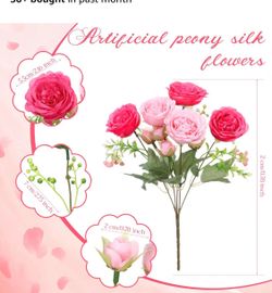 8 Bundles Artificial Peonies Flowers, (n11)
