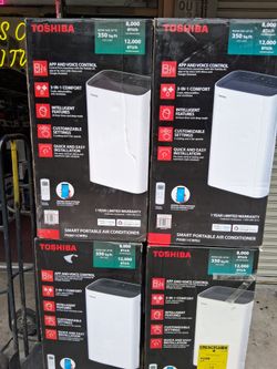 12000btu portable AC by Toshiba smart WiFi.  Complete Set with windows hose and remote.  New