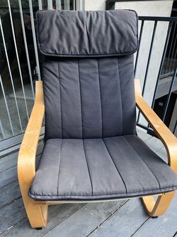 IKEA POÄNG Armchair with Dark Gray Cushion